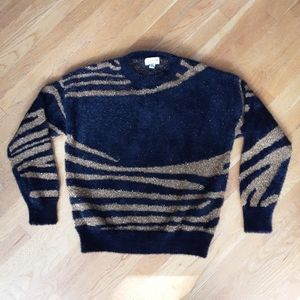 Allison Black and Gold Eyelash Sweater Size Small